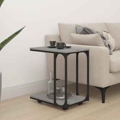 Masă laterală cu roți, gri sonoma 50x35x55,5 cm lemn prelucrat GartenMobel Dekor