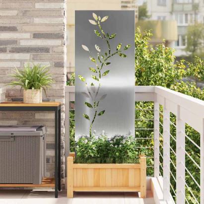 Panou Decorativ de Grădină Argintiu 50 x 140 cm Oțel galvanizat GartenMobel Dekor