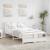 Cadru de pat cu headboard Alb 135 x 190 cm Lemn masiv de pin GartenMobel Dekor