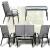 Set mobilier gradina textilene, 2 scaune, 1 canapea si 1 masa, gri deschis Household NewTrend