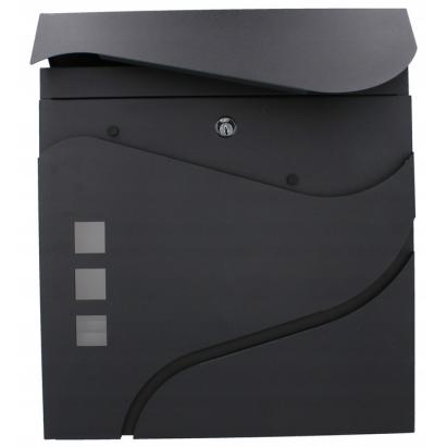 Cutie postala de exterior, pentru gard sau perete, din otel zincat, cu incuietoare, 37x11x37cm, gri inchis Household NewTrend