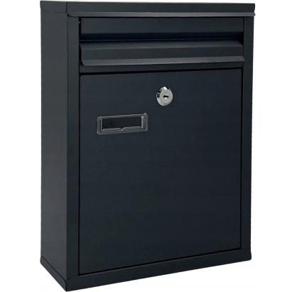 Cutie postala de exterior, pentru gard sau perete, din otel zincat, cu incuietoare, 32x8x25cm, gri inchis Household NewTrend