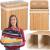 Cos de rufe din bambus cu capac, 2 compartimente, sac detasabil, volum 100L, 53x32x62cm, maro Household NewTrend