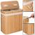 Cos de rufe din bambus cu capac, 2 compartimente, sac detasabil, volum 100L, 53x32x62cm, maro Household NewTrend