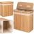 Cos de rufe din bambus cu capac, 2 compartimente, sac detasabil, volum 100L, 53x32x62cm, maro Household NewTrend