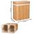 Cos de rufe din bambus cu capac, 2 compartimente, sac detasabil, volum 100L, 53x32x62cm, maro Household NewTrend