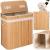 Cos de rufe din bambus cu capac, 2 compartimente, sac detasabil, volum 100L, 53x32x62cm, maro Household NewTrend