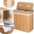 Cos de rufe din bambus cu capac, 2 compartimente, sac detasabil, volum 100L, 53x32x62cm, maro Household NewTrend