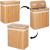 Cos de rufe din bambus cu capac, 2 compartimente, sac detasabil, volum 100L, 53x32x62cm, maro Household NewTrend
