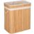 Cos de rufe din bambus cu capac, 2 compartimente, sac detasabil, volum 100L, 53x32x62cm, maro Household NewTrend