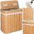 Cos de rufe din bambus cu capac, 2 compartimente, sac detasabil, volum 100L, 53x32x62cm, maro Household NewTrend