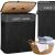 Cos de rufe din bambus cu capac, 2 compartimente, sac detasabil, volum 100L, 54x34x60cm, negru Household NewTrend