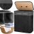 Cos de rufe din bambus cu capac, 2 compartimente, sac detasabil, volum 100L, 54x34x60cm, negru Household NewTrend
