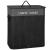 Cos de rufe din bambus cu capac, 2 compartimente, sac detasabil, volum 100L, 54x34x60cm, negru Household NewTrend