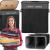 Cos de rufe din bambus cu capac, 2 compartimente, sac detasabil, volum 100L, 54x34x60cm, negru Household NewTrend