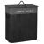 Cos de rufe din bambus cu capac, 2 compartimente, sac detasabil, volum 100L, 54x34x60cm, negru Household NewTrend