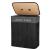 Cos de rufe din bambus cu capac, 2 compartimente, sac detasabil, volum 100L, 54x34x60cm, negru Household NewTrend