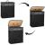 Cos de rufe din bambus cu capac, 2 compartimente, sac detasabil, volum 100L, 54x34x60cm, negru Household NewTrend