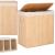 Cos de rufe din bambus, pliabil, cu captuseala detasabila lavabila, 3 compartimente, 150L, 63x42x62cm, maro Household NewTrend