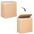 Cos de rufe din bambus, pliabil, cu captuseala detasabila lavabila, 3 compartimente, 150L, 63x42x62cm, maro Household NewTrend