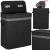 Cos de rufe din bambus cu capac, 2 compartimente, sac detasabil, volum 100L, 54x35x60cm, negru Household NewTrend