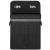 Cos de rufe din bambus cu capac, 2 compartimente, sac detasabil, volum 100L, 54x35x60cm, negru Household NewTrend