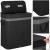 Cos de rufe din bambus cu capac, 2 compartimente, sac detasabil, volum 100L, 54x35x60cm, negru Household NewTrend