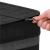 Cos de rufe din bambus cu capac, 2 compartimente, sac detasabil, volum 100L, 54x35x60cm, negru Household NewTrend