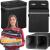 Cos de rufe din bambus cu capac, 2 compartimente, sac detasabil, volum 100L, 54x35x60cm, negru Household NewTrend