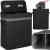 Cos de rufe din bambus cu capac, 2 compartimente, sac detasabil, volum 100L, 54x35x60cm, negru Household NewTrend