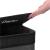 Cos de rufe din bambus cu capac, 2 compartimente, sac detasabil, volum 100L, 54x35x60cm, negru Household NewTrend