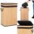 Cos de rufe din bambus cu capac, sac detasabil, volum 72L, 42x33x60cm, maro Household NewTrend