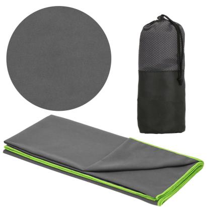 Prosop de plaja cu uscare de rapida, husa de transport, 90x180cm, gri Household NewTrend