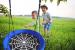 Leagan tip cuib Spider, 100cm, inaltime reglabila, 150 kg, Albastru Negru Household NewTrend