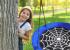 Leagan tip cuib Spider, 100cm, inaltime reglabila, 150 kg, Albastru Negru Household NewTrend