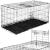 Cusca pentru animale, 2 usi, Pliabila din metal, XXL, Negru, 130x70x61 cm Household NewTrend