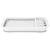 Uscator de vase pliabil, din pastic si silicon, 36x31x12cm, suport tacamuri, alb si gri Household NewTrend
