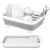 Uscator de vase pliabil, din pastic si silicon, 36x31x12cm, suport tacamuri, alb si gri Household NewTrend