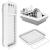 Uscator de vase pliabil, din pastic si silicon, 36x31x12cm, suport tacamuri, alb si gri Household NewTrend