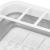 Uscator de vase pliabil, din pastic si silicon, 36x31x12cm, suport tacamuri, alb si gri Household NewTrend