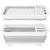 Uscator de vase pliabil, din pastic si silicon, 36x31x12cm, suport tacamuri, alb si gri Household NewTrend