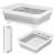 Uscator de vase pliabil, din pastic si silicon, 36x31x12cm, suport tacamuri, alb si gri Household NewTrend