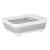 Uscator de vase pliabil, din pastic si silicon, 36x31x12cm, suport tacamuri, alb si gri Household NewTrend