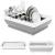 Uscator de vase pliabil, din pastic si silicon, 36x31x12cm, suport tacamuri, alb si gri Household NewTrend