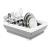 Uscator de vase pliabil, din pastic si silicon, 36x31x12cm, suport tacamuri, alb si gri Household NewTrend