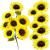 Buchet de flori artificiale din poliester, 2 fire de floarea soarelui, 57cm Household NewTrend