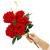 Buchet de flori artificiale din poliester, 6 fire trandafiri, 55cm, rosu Household NewTrend