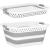Cos de rufe pliabil tip lighean, cu manere, din plastic si silicon, 53x38x24cm, 24litri, gri Household NewTrend