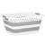 Cos de rufe pliabil tip lighean, cu manere, din plastic si silicon, 53x38x24cm, 24litri, gri Household NewTrend