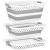 Cos de rufe pliabil tip lighean, cu manere, din plastic si silicon, 53x38x24cm, 24litri, gri Household NewTrend